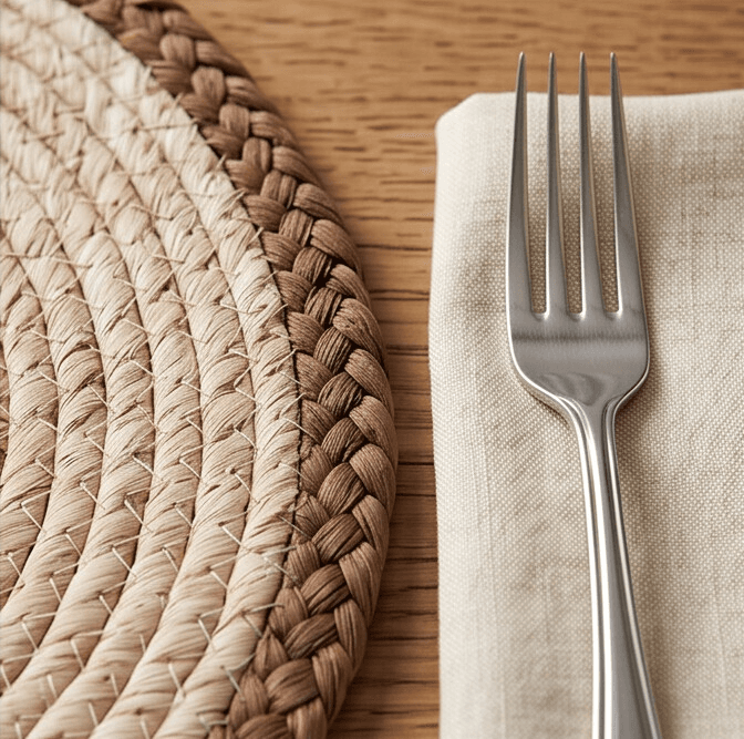 Round Hand-Woven Palm Leaf Placemat Size 30 cm
 5