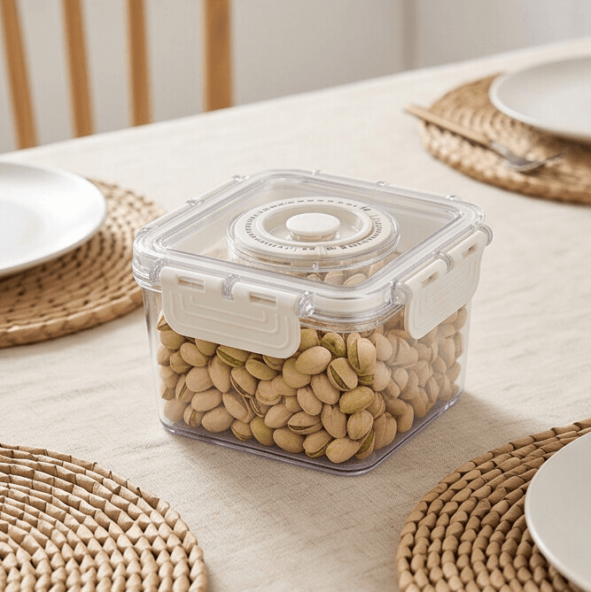 Transparent Food Storage Container with Round Lid for Date Tracking - Small 6