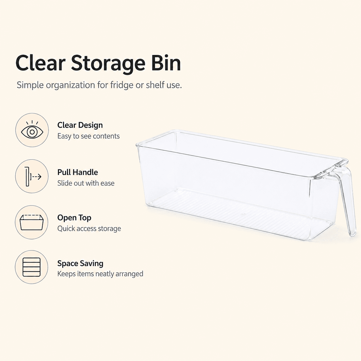 Transparent Storage Box with Handle for Fridge & Kitchen 7