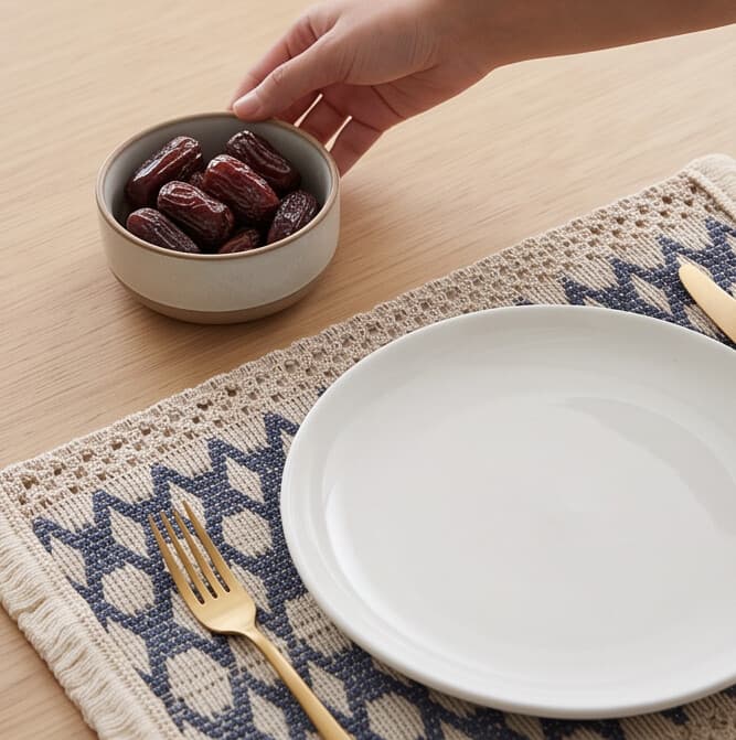 Rectangular Cotton & Linen Placemat with Bohemian Design and Tassels Size 30×45 cm
 6