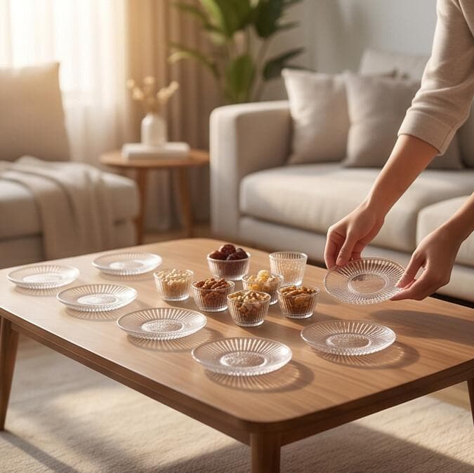 Elegant Glass Tea Set, Multi-Piece Transparent Striped Design, Perfect for Serving Tea and Coffee 5