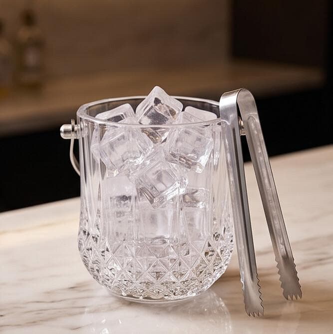 Luxury Crystal Pattern Glass Mug with Spoon – 880ML