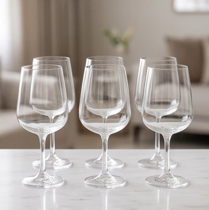Stemware Clear Glass 6Pcs Set