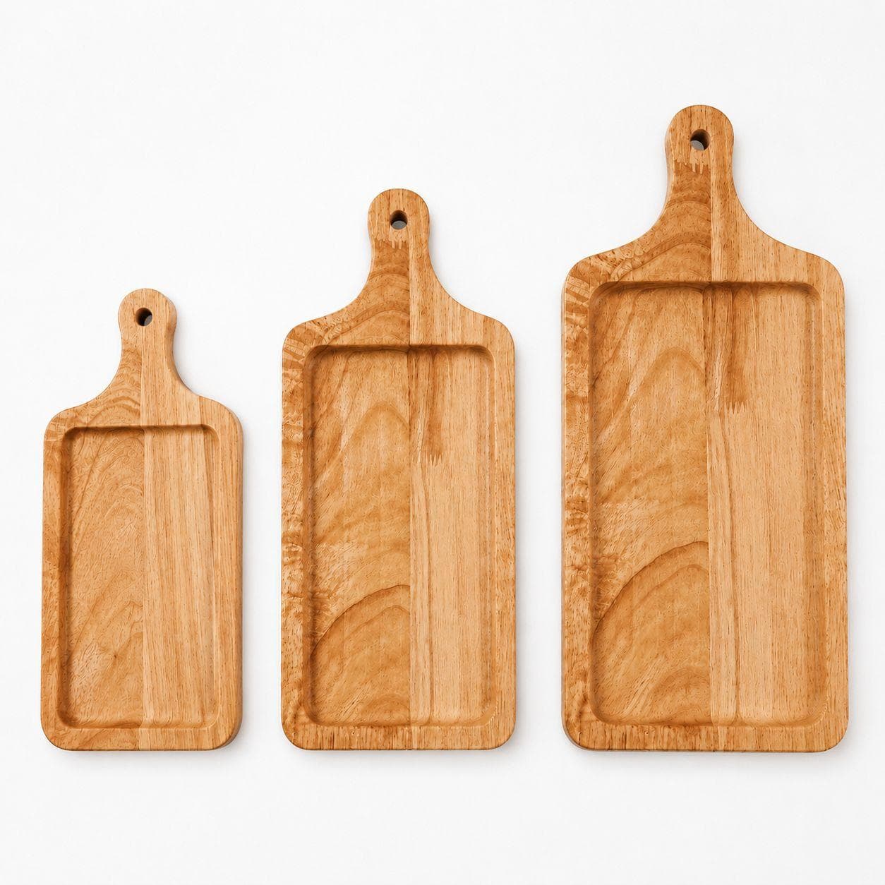 Rectangular Wooden Pizza Serving Board with Handle - 29.5x14.5cm 2