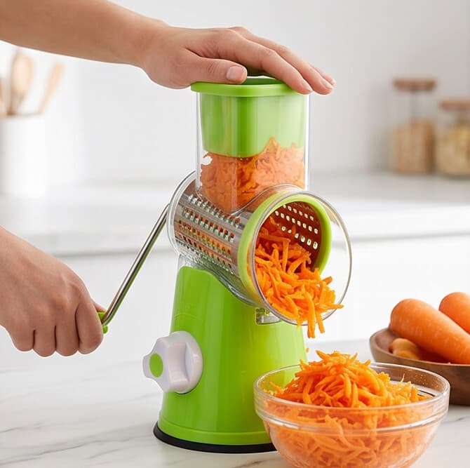 Manual Vegetable Cutter XHD01 (Multi-Blade Hand Vegetable Slicer, Green) 6