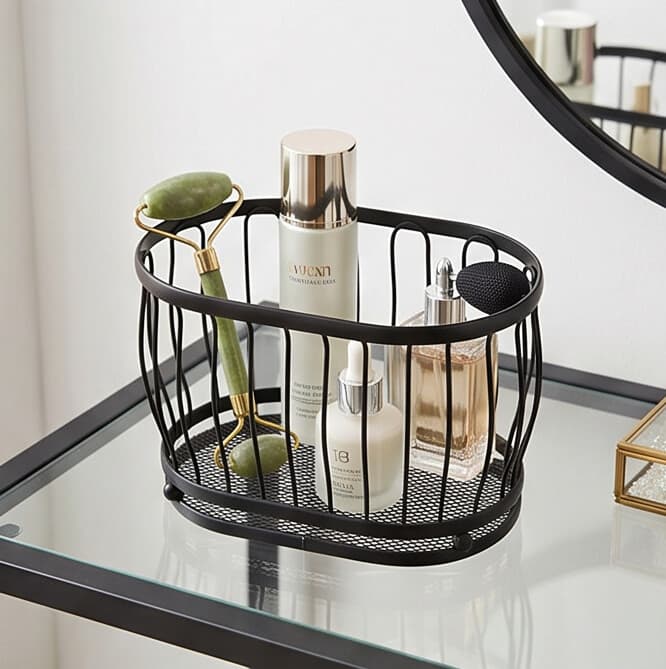 Black Multi-Purpose Metal Storage Basket 5