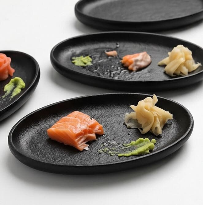 Black Melamine Oval Serving Dish for Appetizers and Side Dishes 27.6×15.3×3.4 cm
 2
