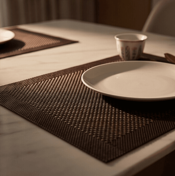 Textilene PVC Woven Placemat – Light Brown – Size 30×45 cm
 6