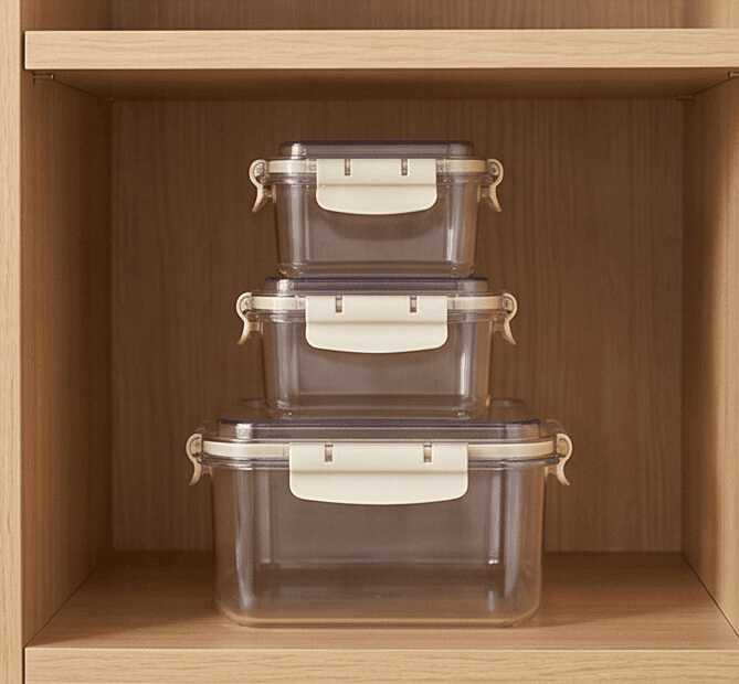 3 Piece Clear Food Storage Container Set with Side Lock