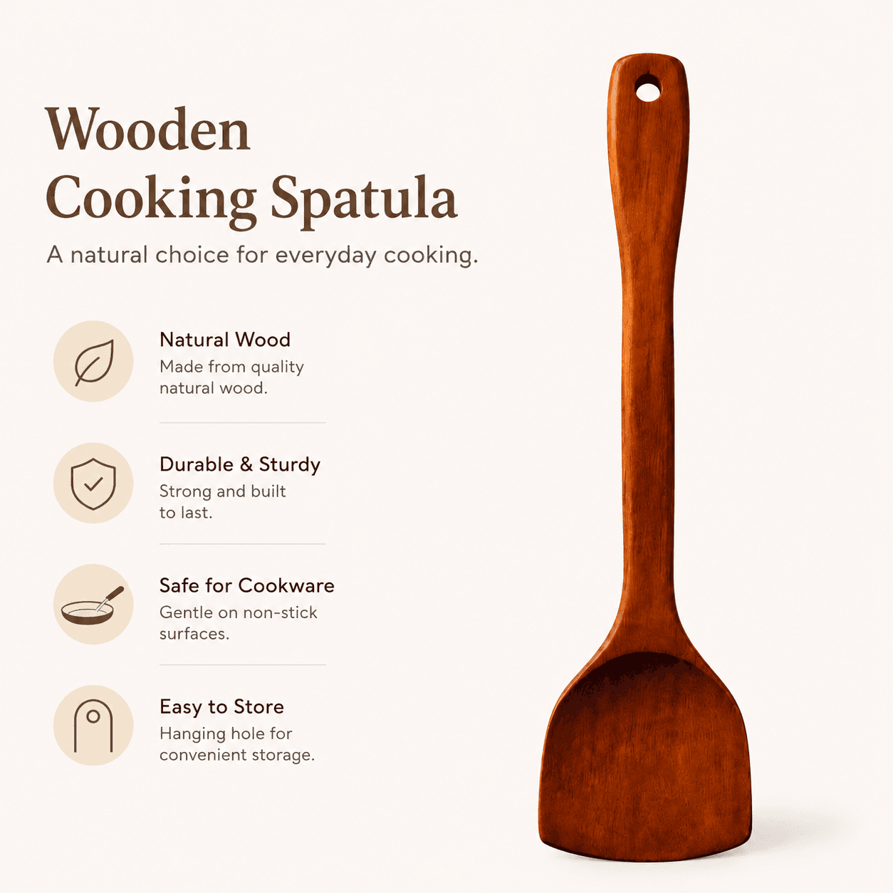 Long Wooden Cooking Spatula 7