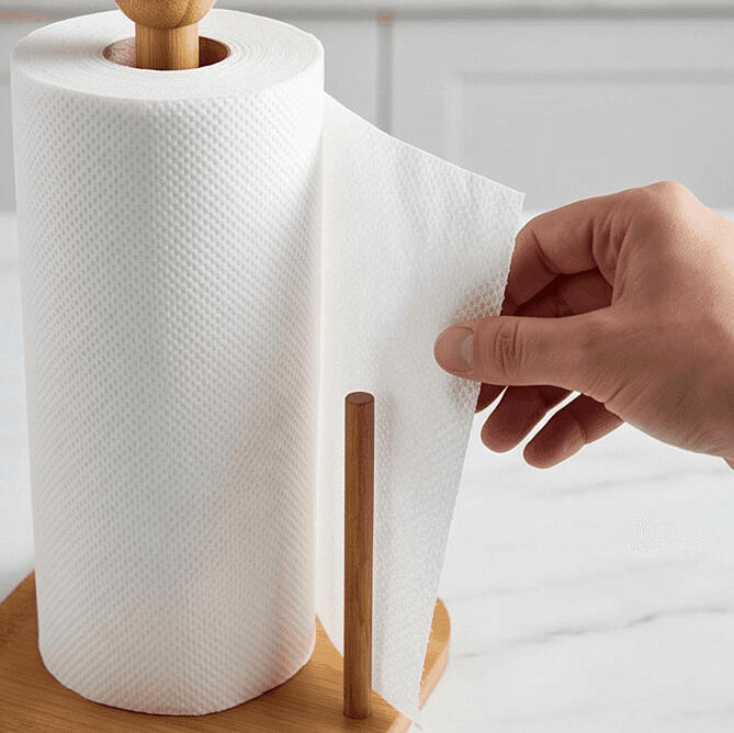 Vertical Wooden Paper Towel Holder with Square Base for Kitchen Roll – Size 16 cm

 4