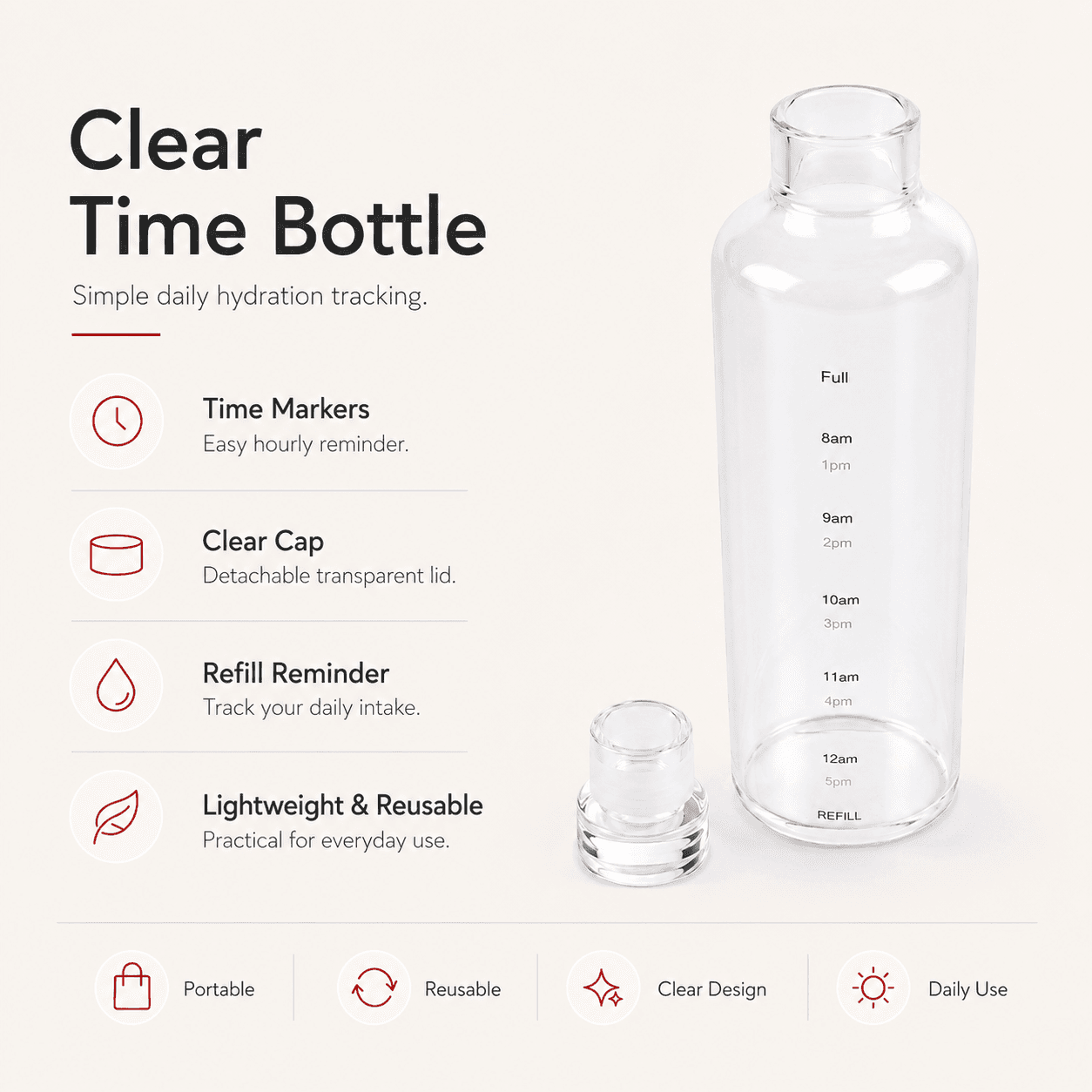 Clear Bottle with Plastic Cap 5