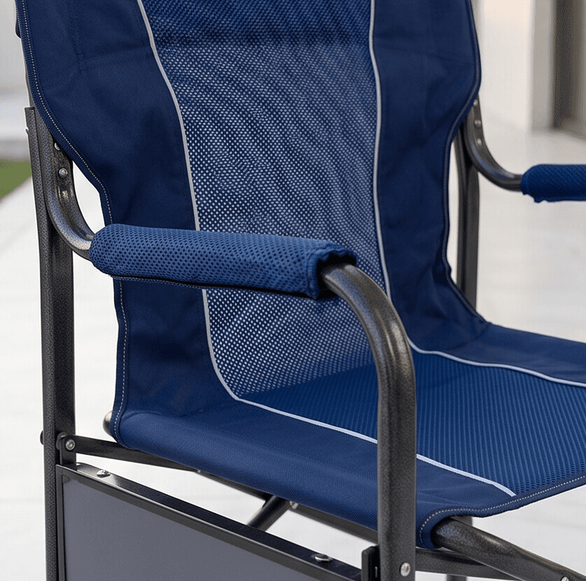 Foldable Blue Camping Chair with Armrests 5