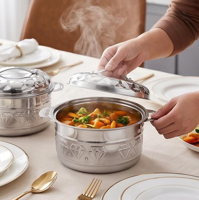 Stainless Steel Insulated Hot Pot Set – Premium Design with Multiple Sizes, Keeps Food Hot for Long Hours, Ideal for Daily Use or Travel 5