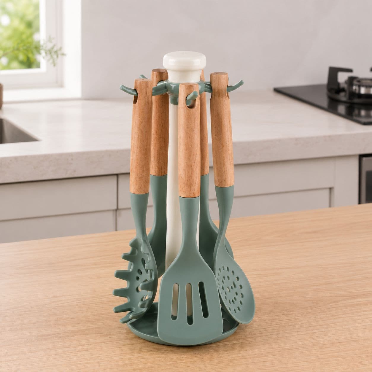 Silicone Kitchen Utensil Set - 6 Pieces - Green 5