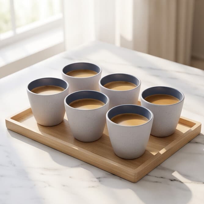 Blue and white ceramic bowl with a matte finish, size 7.5×7.5×7 cm, practical for daily use. 3
