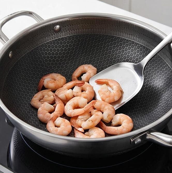 Stainless steel pan with side handles and lid, size 26 × 8 cm, suitable for everyday cooking. 2