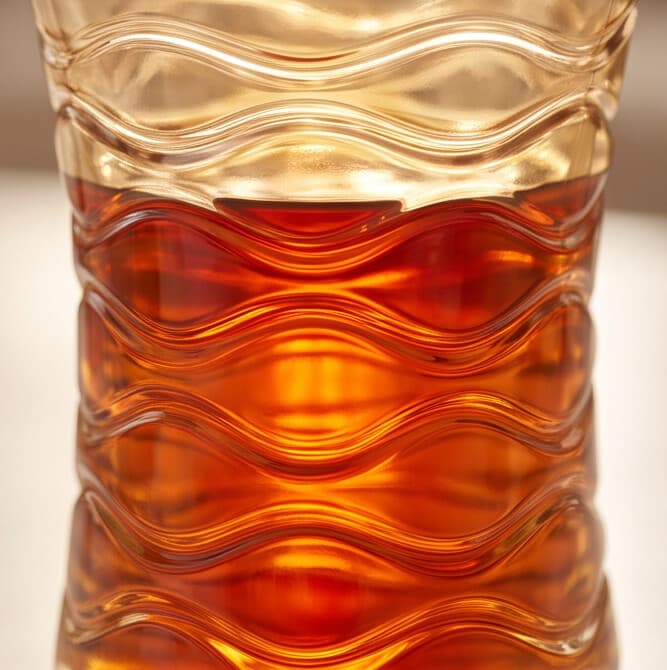 Amber Crystal Pattern Glass Cups Set – 6PCS 2