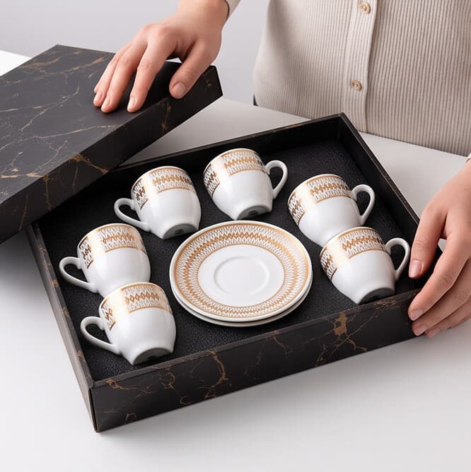 Coffee Cut Set 6Pcs with Saucer