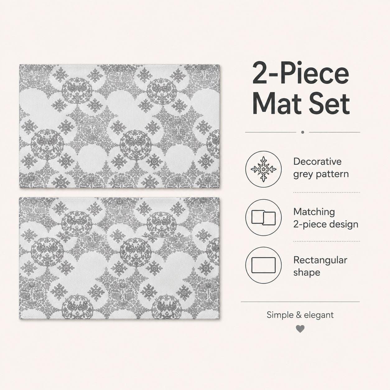 Rectangular Cotton & Linen Placemat with Geometric Pattern and Tassels Size 30×45 cm Set of 2 Pieces
 7