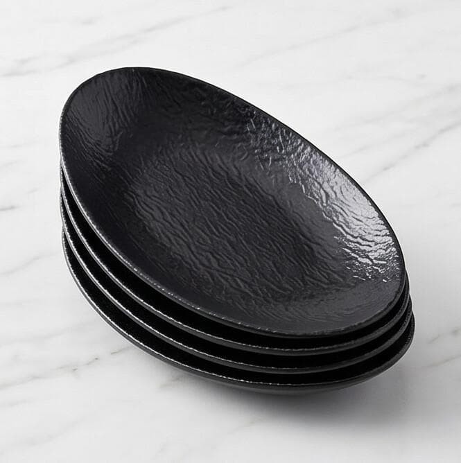 Premium Black Oval Melamine Plate, the Perfect Choice for Your Table to Serve Various Dishes and Appetizers