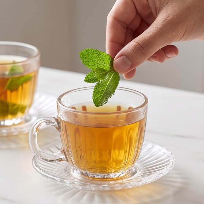 Ribbed Glass Coffee Cup & Saucer Set (6 Pieces) 6