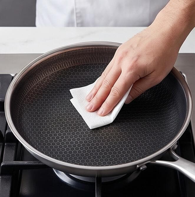 Stainless Steel Frying Pan with Textured Surface, No Lid - Suitable for Quick Frying - 24x8cm 3