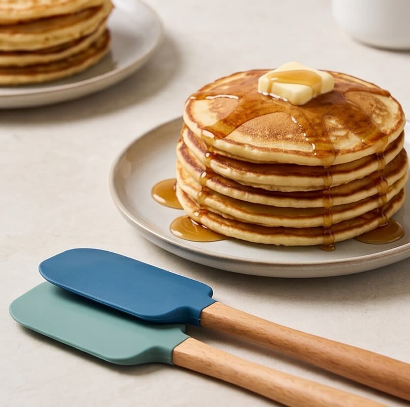 Silicone Cooking Spoon with Wooden Handle