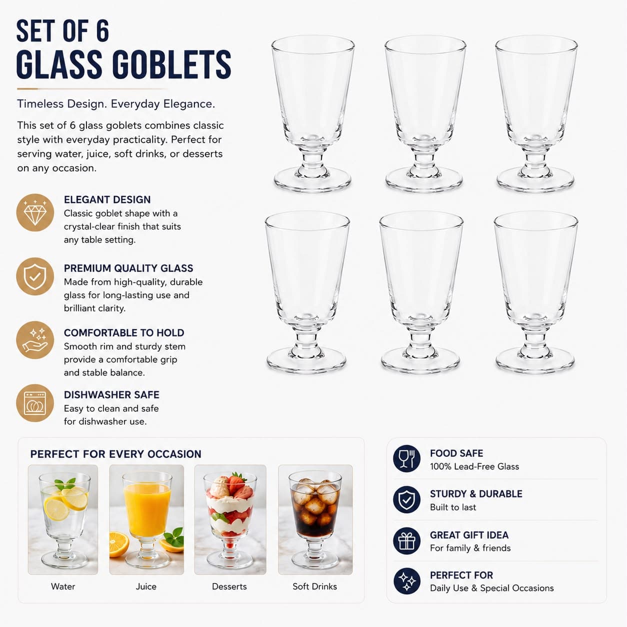 Embassy Footer High-Ball Glass 6Pcs Set 8