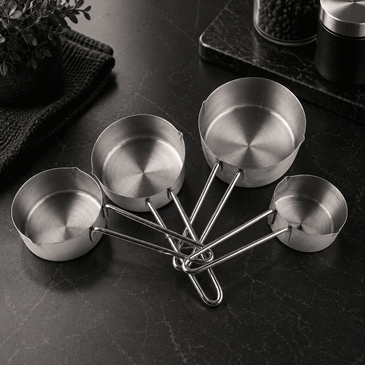 4-Piece Stainless Steel Measuring Cup Set
