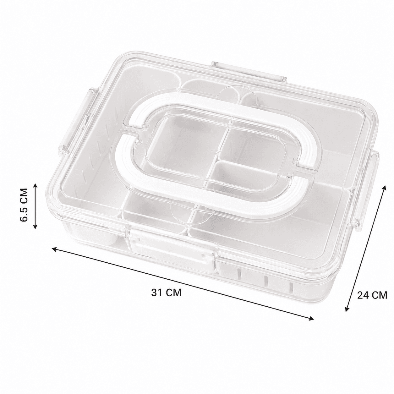 PET Portable Fruit Storage Container with 3 Drainage Compartments 7