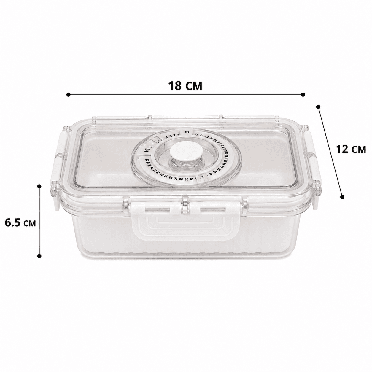Clear Food Storage Container with Lid and Side Lock – 18cm 7