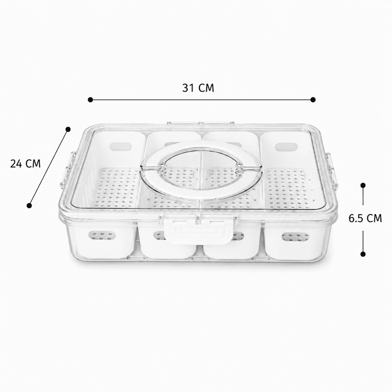 Multi-Compartment Fruit and Snack Storage Box with Handle 6