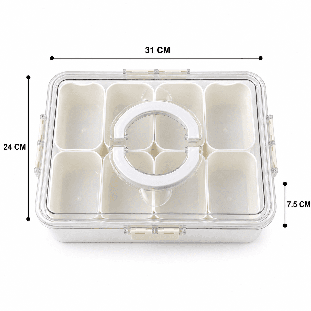 Multi-Compartment Fruit and Snack Tray with Handle 7