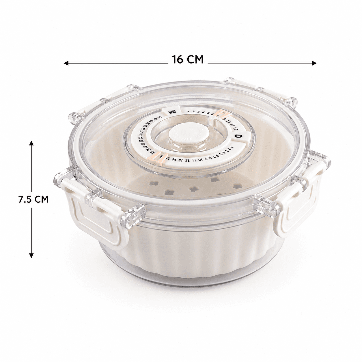Vegetable Crisper Storage Container with Date Indicator and Drainage Basket - Small 6