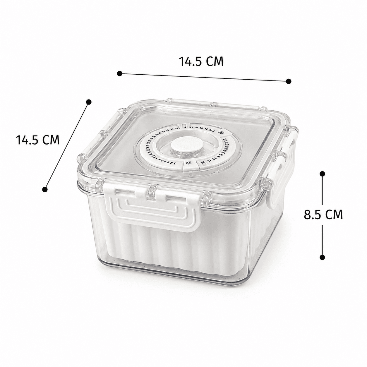 Transparent Food Storage Container with Round Lid for Date Tracking - Small 8