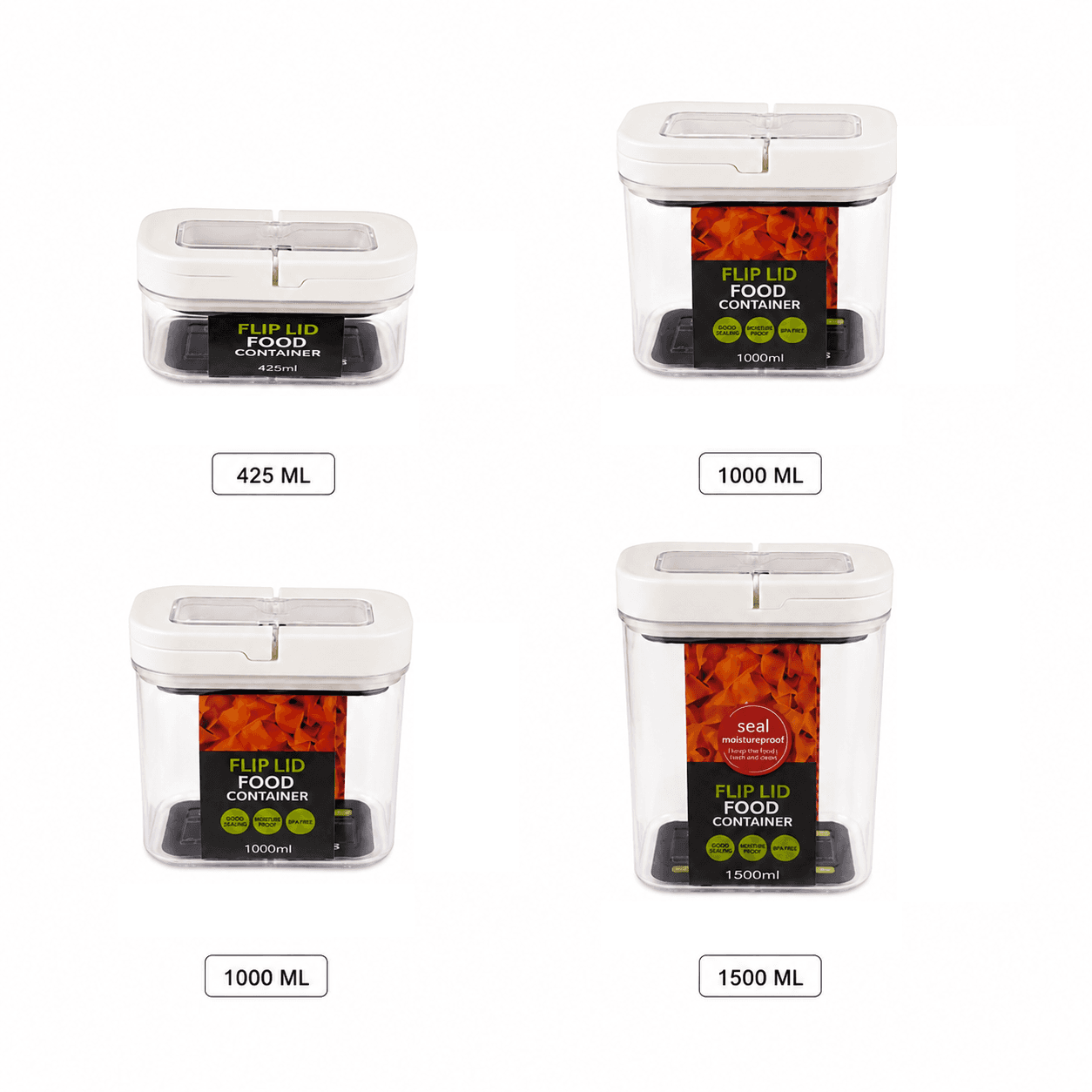 Flip Lid Food Container Set 4 Pieces 9