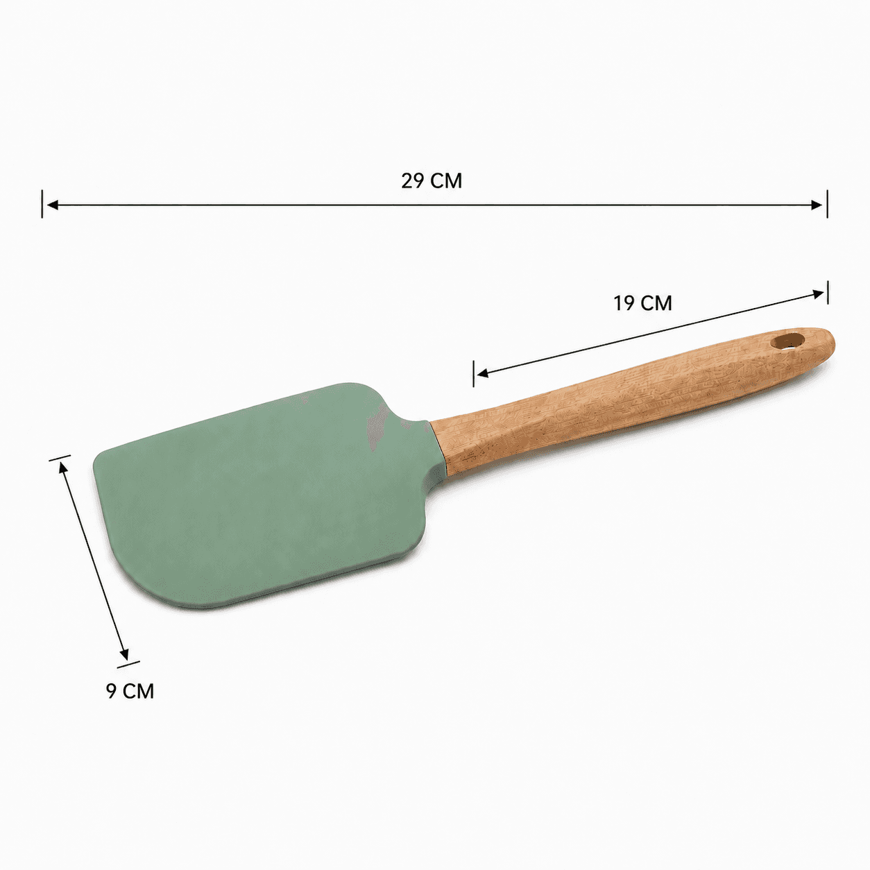 Silicone Cooking Spoon with Wooden Handle - Blue 6
