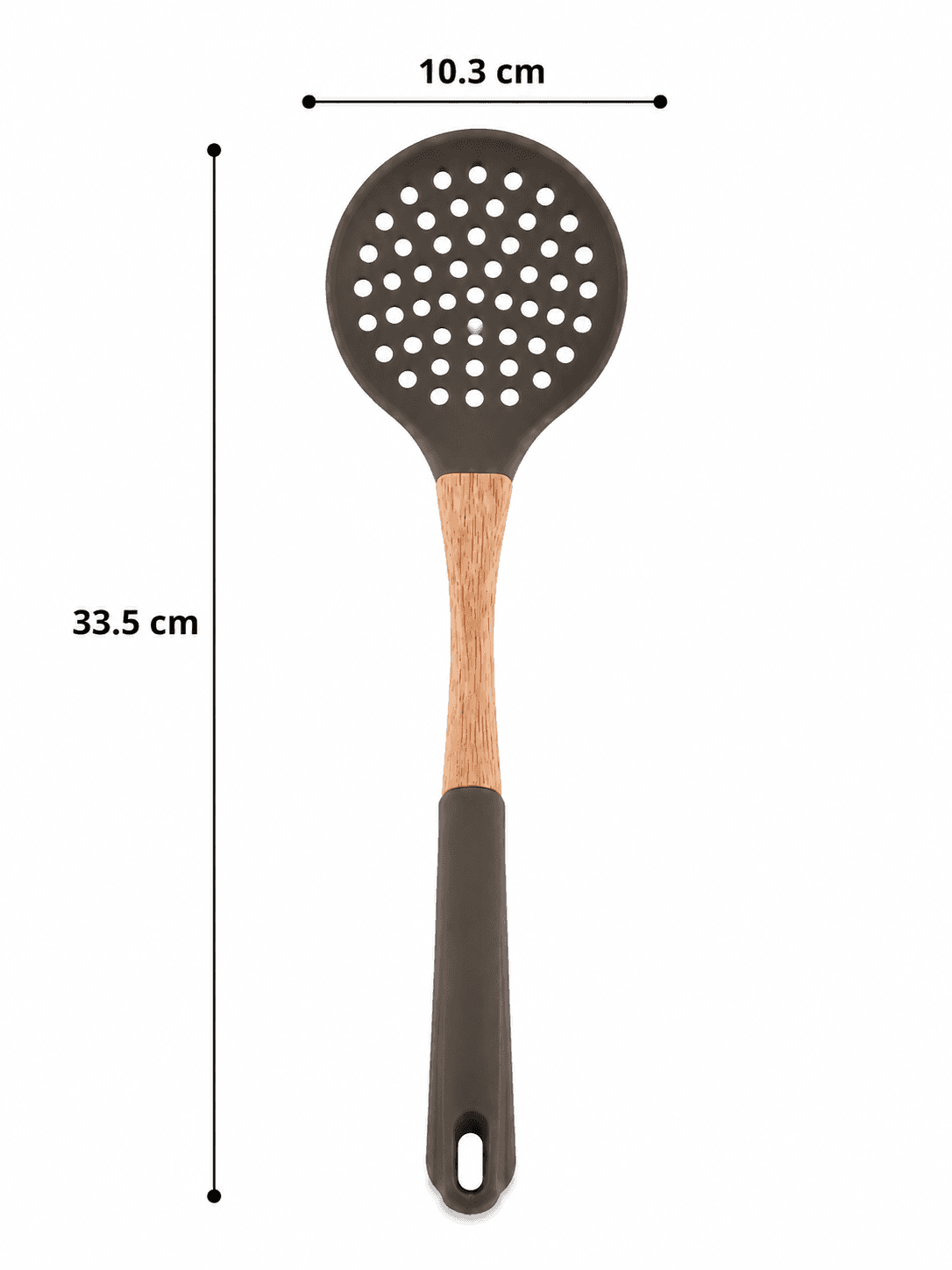 Silicone Draining Spoon with Wooden Handle 9