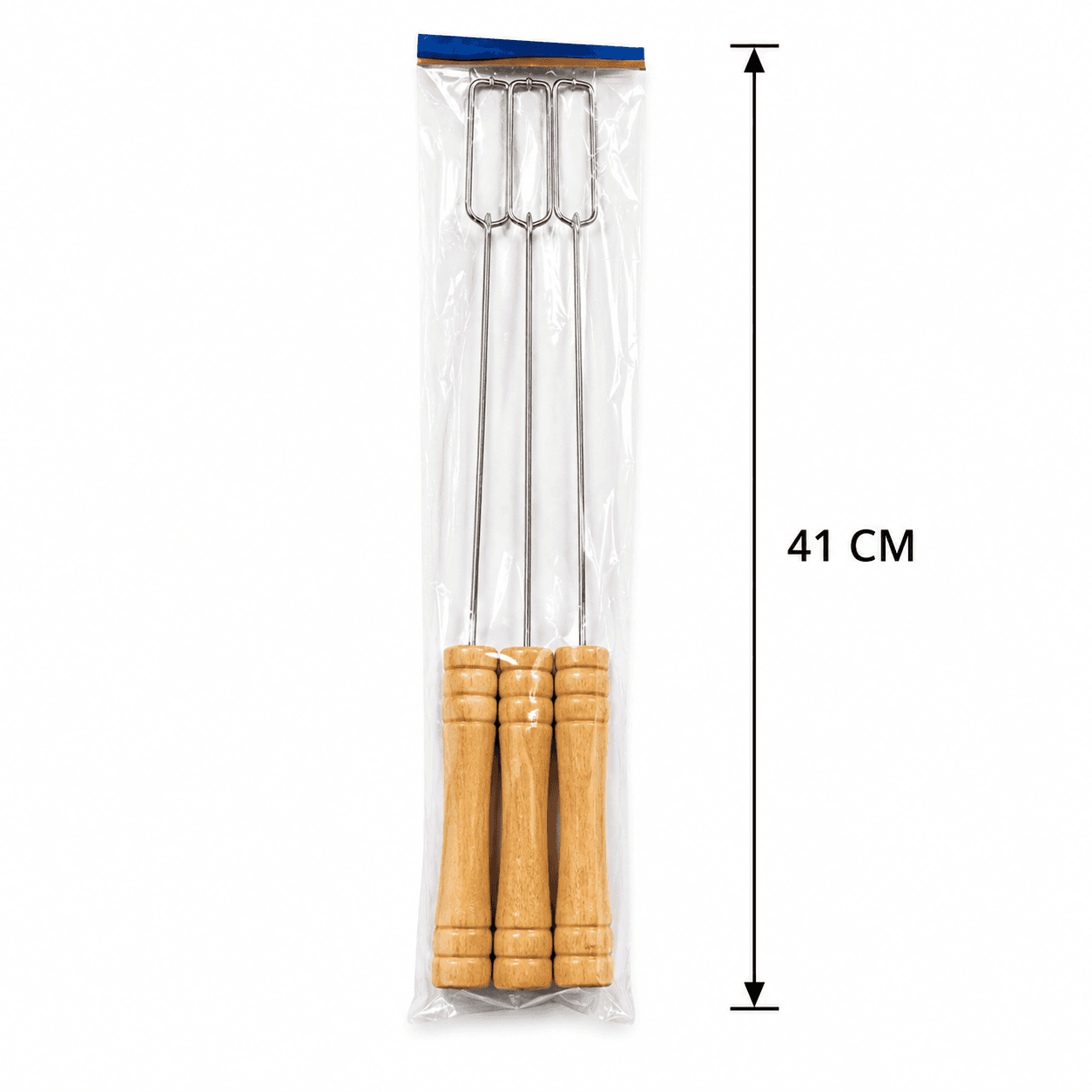 Stainless Steel BBQ Skewers with Wooden Handle - Set of 4 7