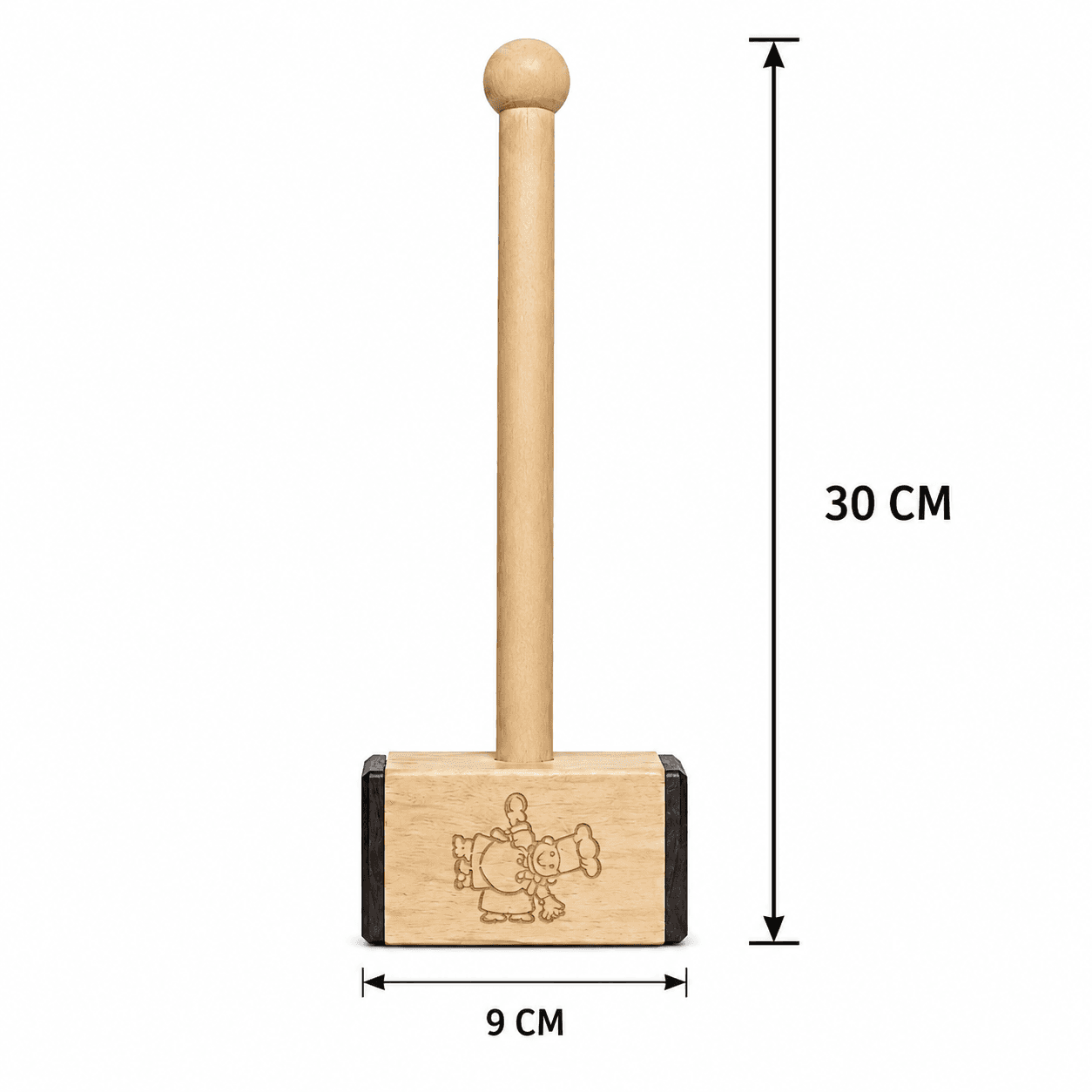 Luxury Wooden Meat Pounder with Engraved Square Head and Long Handle for Tenderizing Meat and Chicken – Size 30 cm

 6
