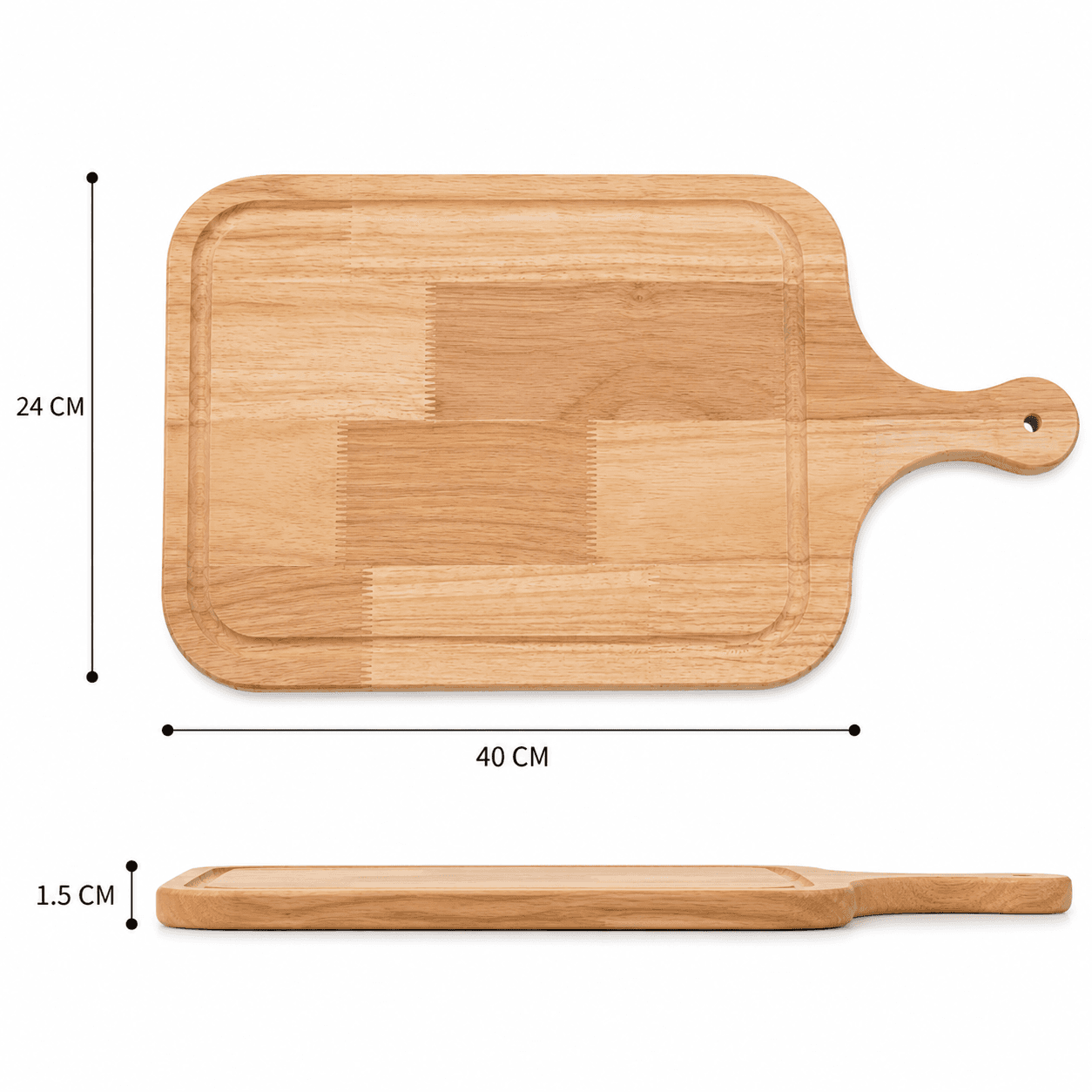 Rectangular Wooden Pizza Board with Handle - 40 cm 7