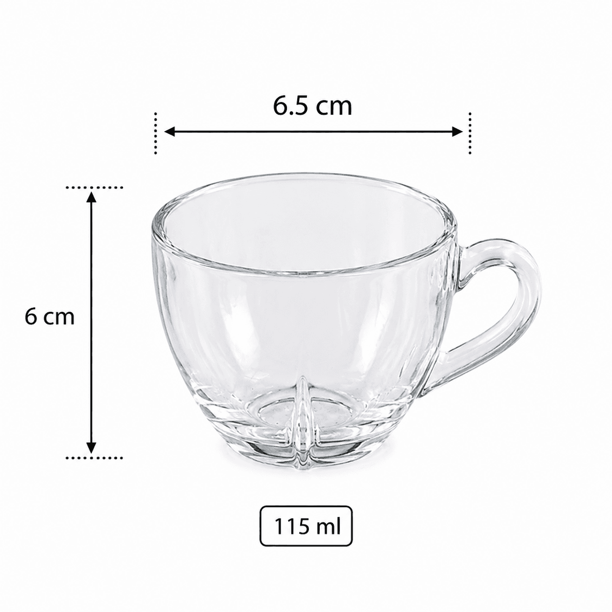 Clear Glass Tea & Coffee Cup with Handle – 175ML 10