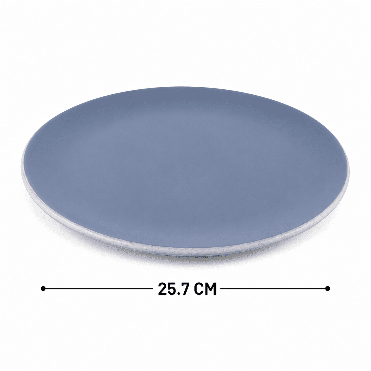 Round Melamine Serving Plate Set of 4 - Matte Blue - 25.7cm 7