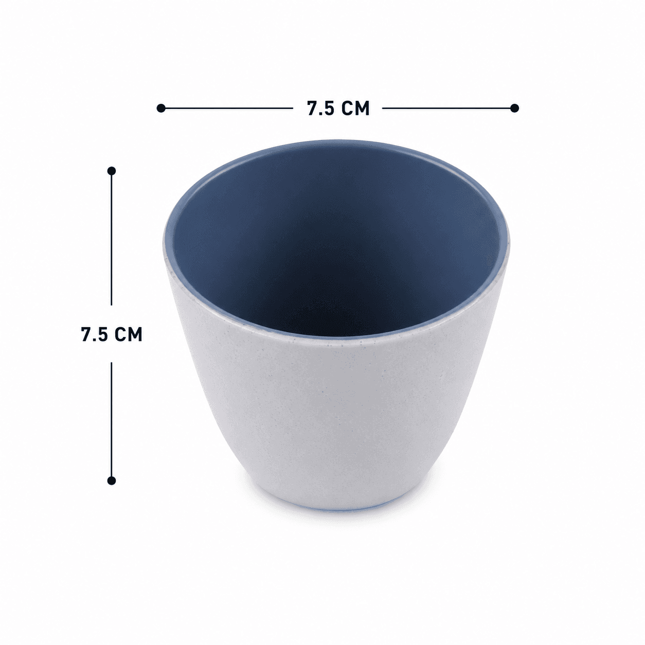 Blue and white ceramic bowl with a matte finish, size 7.5×7.5×7 cm, practical for daily use. 10