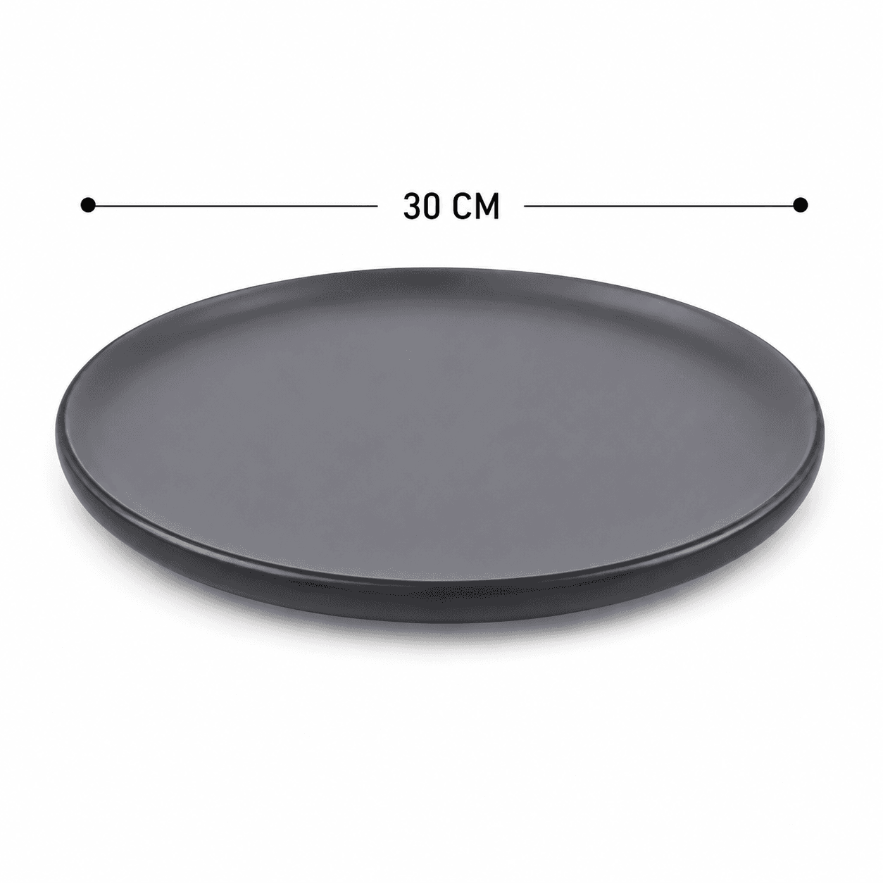Luxury Large Round Matte Gray Melamine Serving Plate Set of 4 Pieces – Size 30 cm

 9