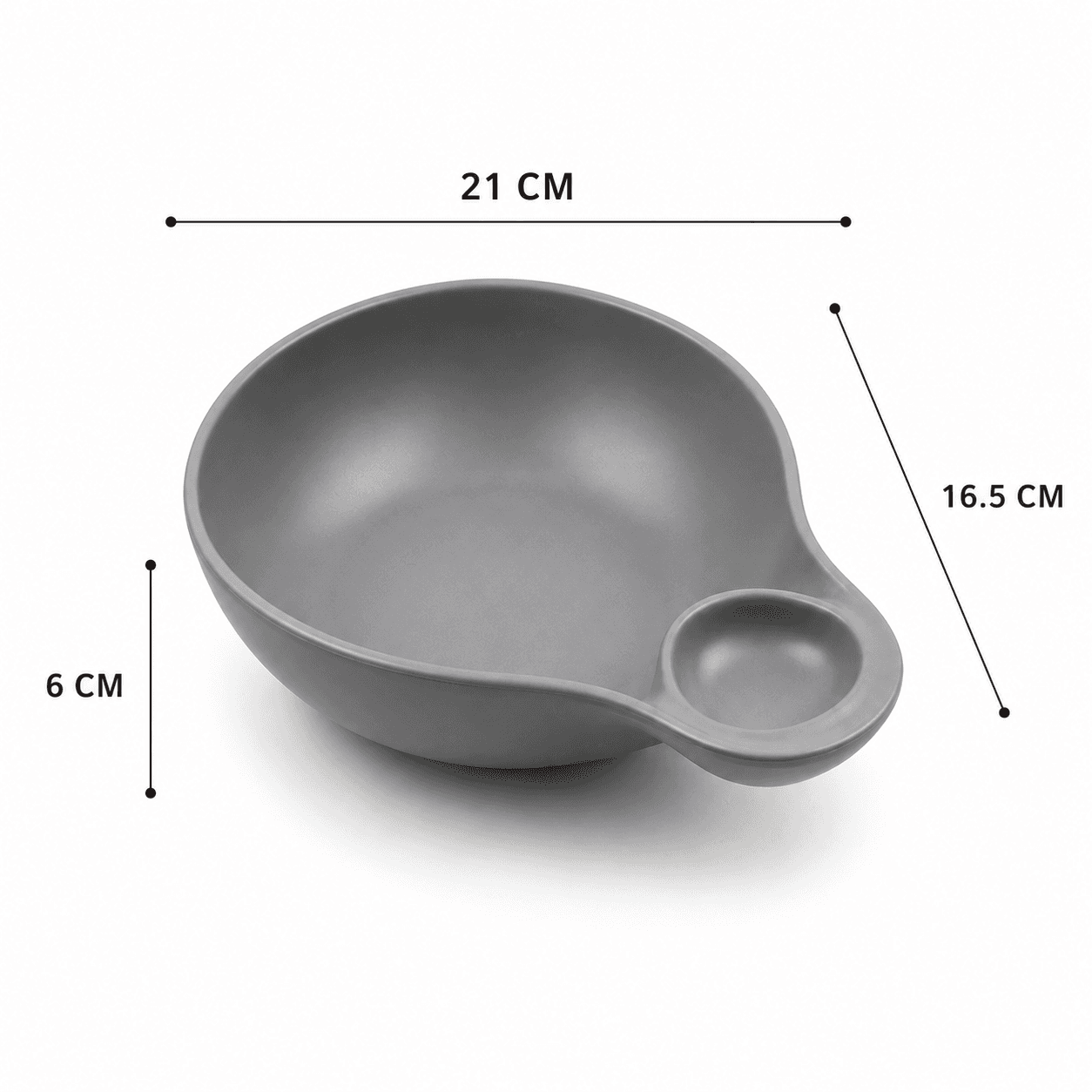 Luxury Innovative Melamine Serving Plate with Main Section and Small Sauce Compartment in Gray Set of 4 Pieces – Size 21×16.5×6 cm

 7
