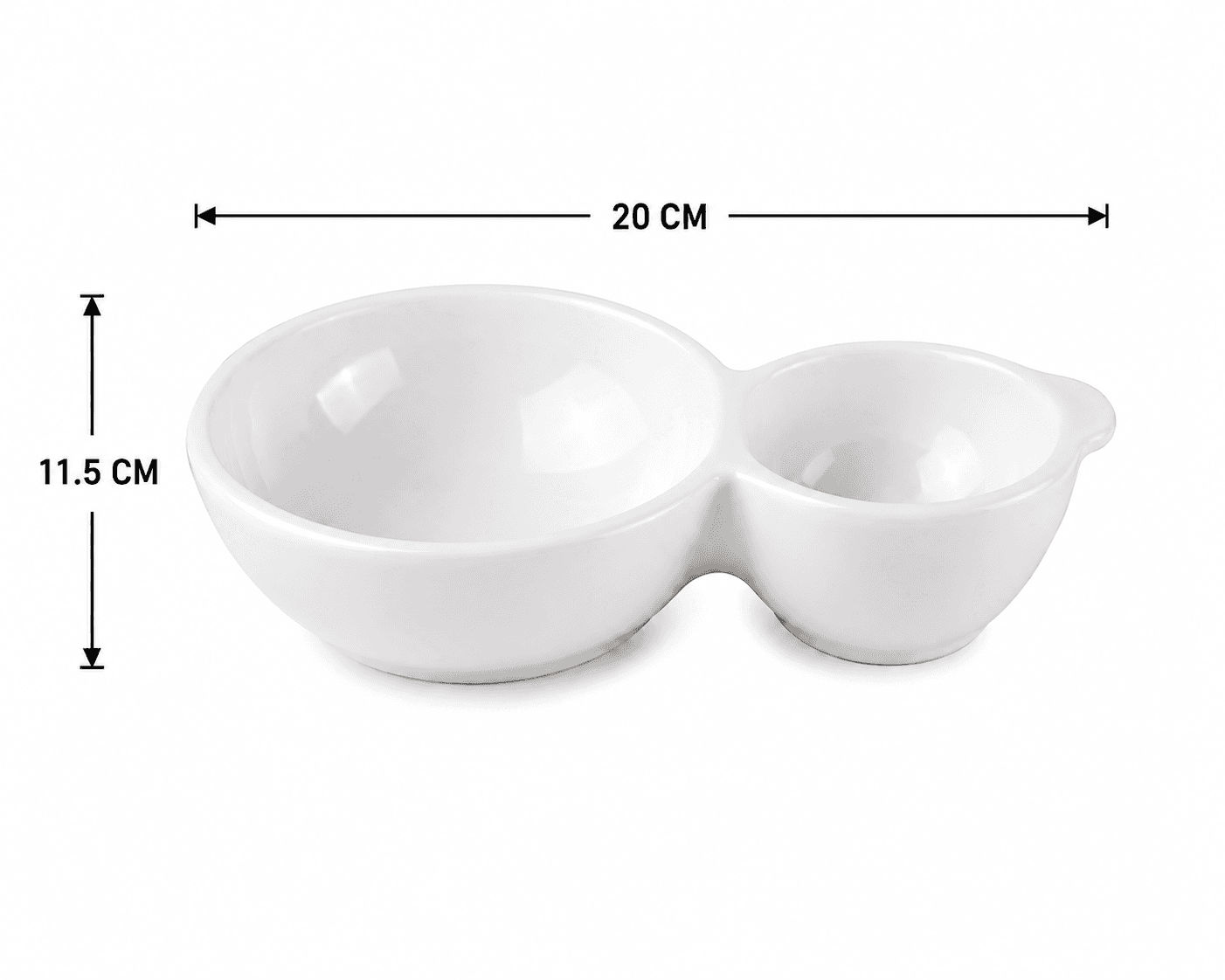 White Dual-Compartment Serving Dish Set 7