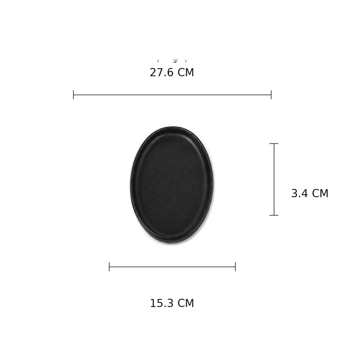 Black Melamine Oval Serving Dish for Appetizers and Side Dishes 27.6×15.3×3.4 cm
 7