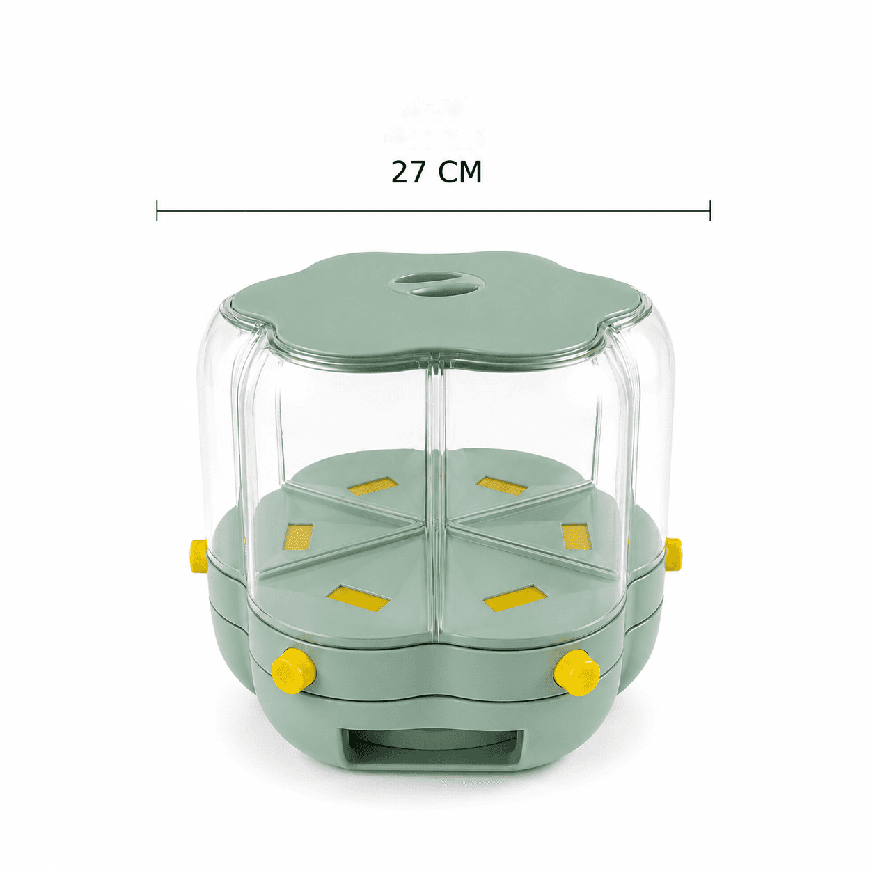 Rotating Grain and Cereal Container with Multiple Compartments – Size 27 cm

 9